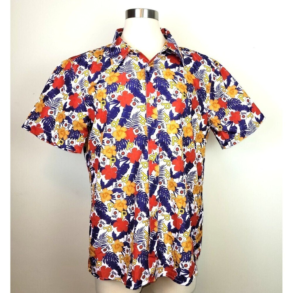 Pittsburgh Pirates Genuine Merchandise Hawaiian Short Sleeve Shirt Size Small S
